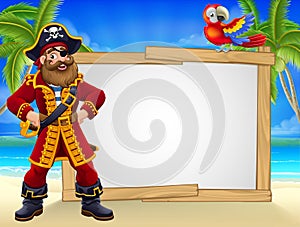 Pirate Captain Beach Sign Cartoon photo