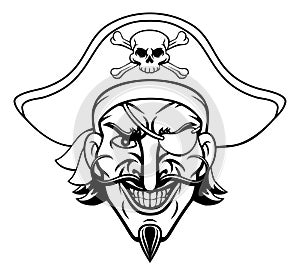 Pirate Captain Cartoon Character Mascot