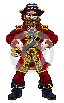 Pirate Captain Cartoon Character Mascot