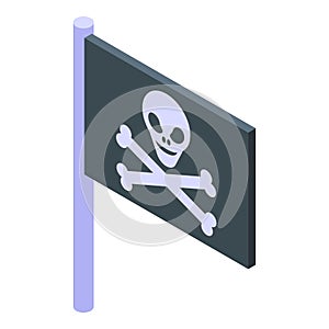 Pirate copyright law icon isometric vector. Legal protection