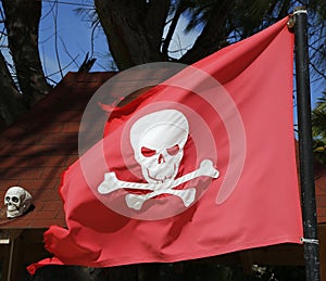 Pirate flag at the Bavaro Beach in Punta Cana, Dominican Republic