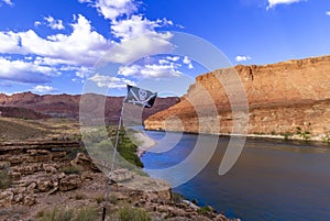 Pirate Flag Flying On Colorado River in AZ