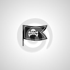 Pirate flag simple icon. skull crossbones icon