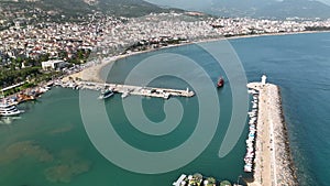 Pirate Harbor aerial view Turkey Alanya 4 K