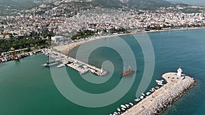 Pirate Harbor aerial view Turkey Alanya 4 K