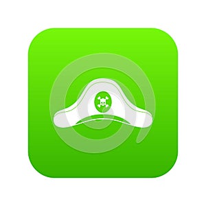 Pirate hat icon digital green