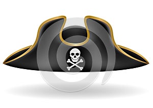 Pirate hat tricorn vector illustration