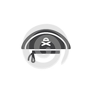 Pirate hat vector icon