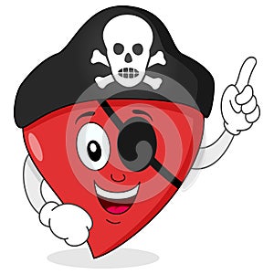 Pirate Heart with Eye Patch Character