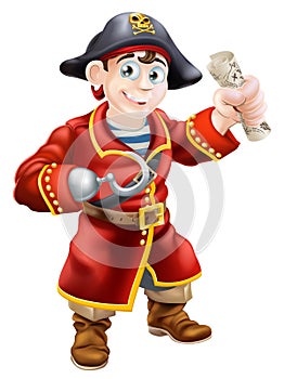 Pirate holding a treasure map