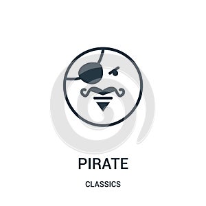 pirate icon vector from classics collection. Thin line pirate outline icon vector illustration. Linear symbol