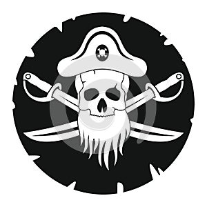 Pirate illustration in black simlpe style