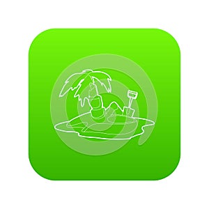 Pirate island icon green