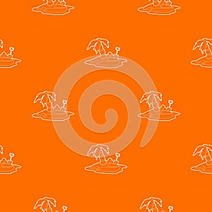 Pirate island pattern vector orange