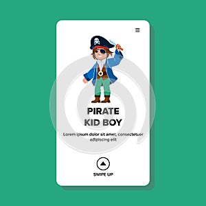 pirate kid boy vector