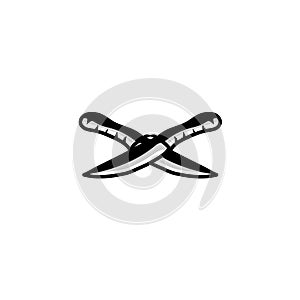 Pirate knife symbol vector isolated
