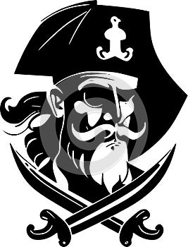 Pirate - minimalist and simple silhouette - vector illustration