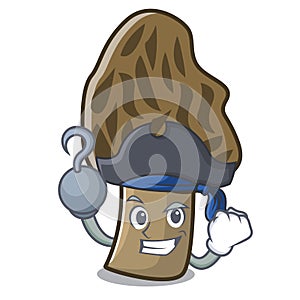 Pirate morel mushroom character cartoon