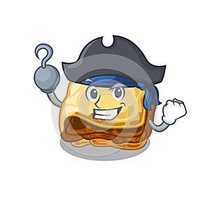 Pirate moussaka with in the mascot shape