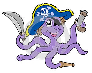 Pirate octopus with sabre