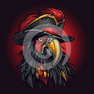 Pirate parrot logo design