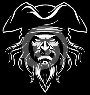 Pirate Portrait Black and White