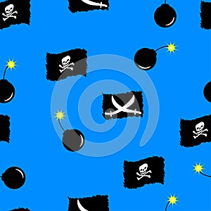 Pirate seamless pattern background