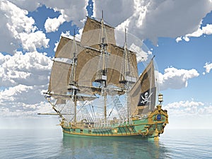 Pirate ship of the 18th century