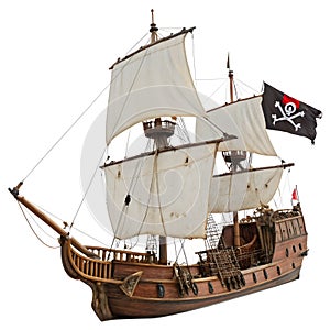 Pirate ship isolated