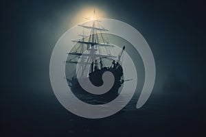Pirate Ship in Perilous Waters