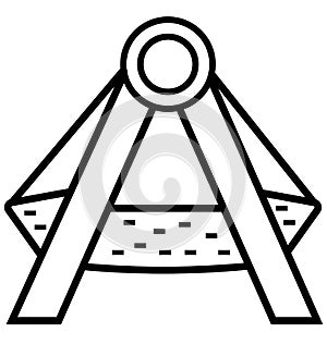 Pirate Ship Ride Isolated Vector Icon that can be easily modified or edit