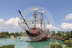 Pirate Ship in Sazova Science, Art and Cultural Park in Eskisehir City