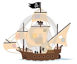 Pirate Ship on White