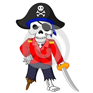 Pirate skeleton carrying sword