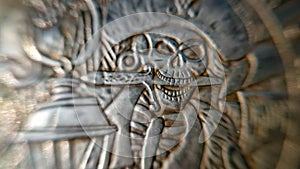 pirate skeleton holding a knife in mouth coin macro