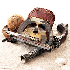 Pirate Skull at the beach