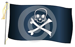 Pirate Skull and Crossbones Flag And Flagpole