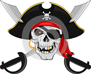 Pirate skull and crossed swords