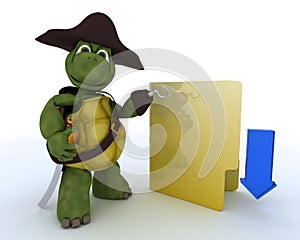 Pirate Tortoise depicting illegal downloads