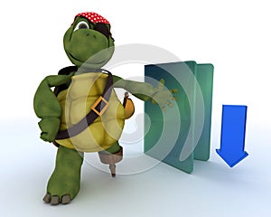 Pirate Tortoise depicting illegal downloads