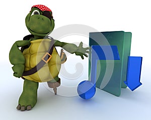 Pirate Tortoise depicting illegal music downloads