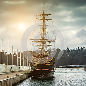 Pirate tourist ship in Sopot