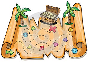 Pirate treasure chest - Vector illustration