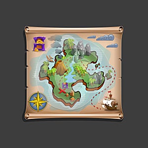 Pirate treasure map.