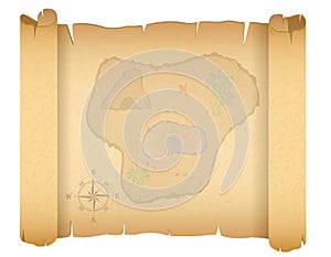 Pirate treasure map vector illustration