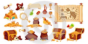 Pirate Treasures Cartoon Set