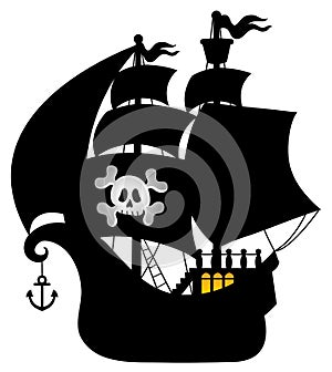 Pirate vessel silhouette theme 1