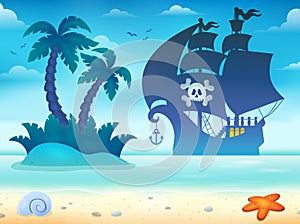 Pirate vessel silhouette theme 2