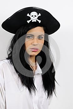 Pirate woman with black hat