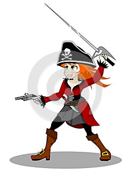 Pirate woman vector